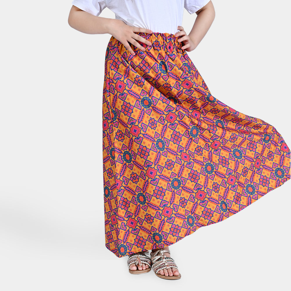 Girls Cotton Poplin Long Skirt Canyon Clay-Mustard