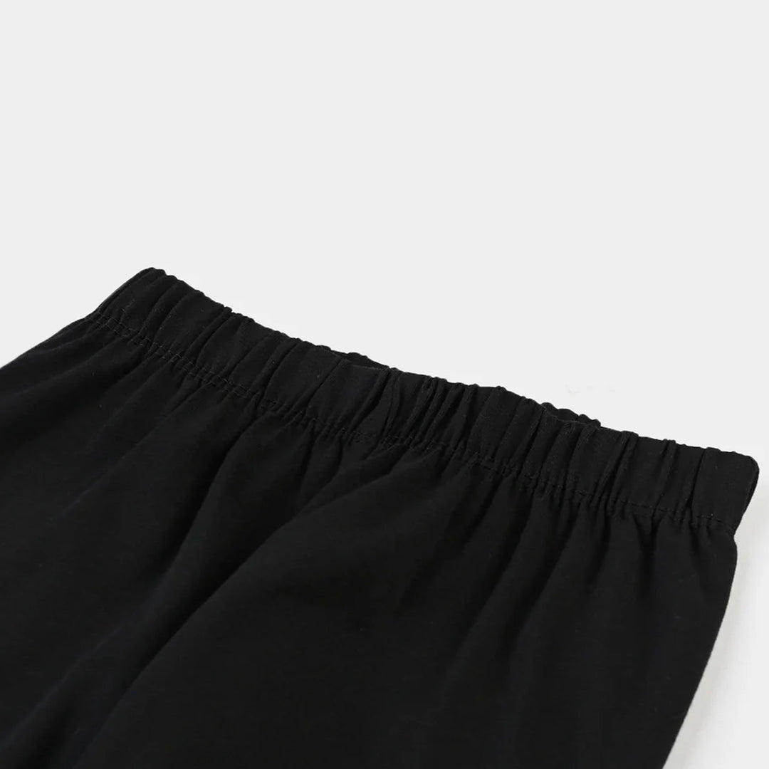 Girls Lycra Jersey Tights Basic-BLACK