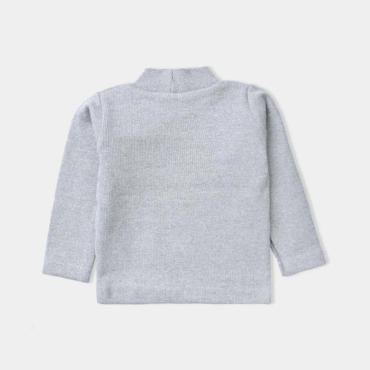 Infant Unisex Thermal Inner Turtle Neck-H.grey