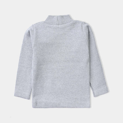 Infant Unisex Thermal Inner Turtle Neck-H.grey