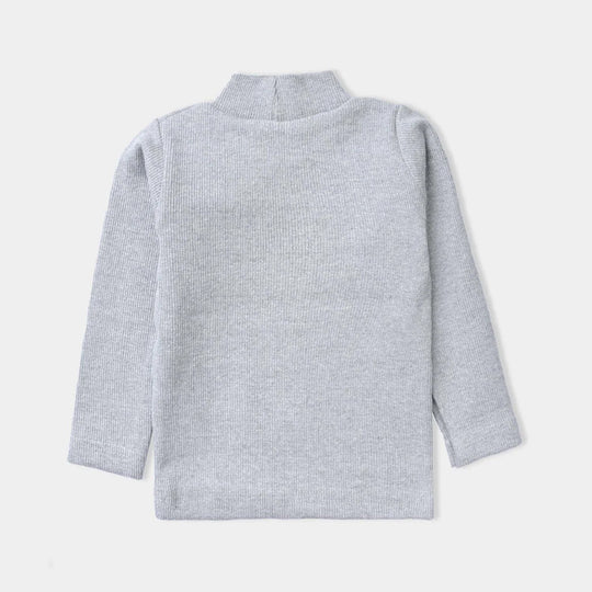 Unisex Rib Turtle Neck - Grey