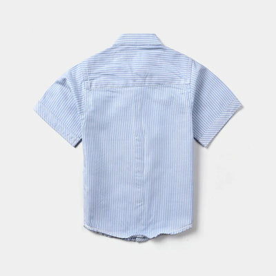 Infant Boys Yarn Dyed Basic Casual Shirt (Stripes)-L/BLUE