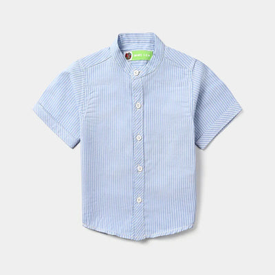 Infant Boys Yarn Dyed Basic Casual Shirt (Stripes)-L/BLUE