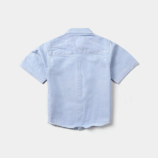 Infant Boys Yarn Dyed Basic Casual Shirt (Stripes)-L/BLUE