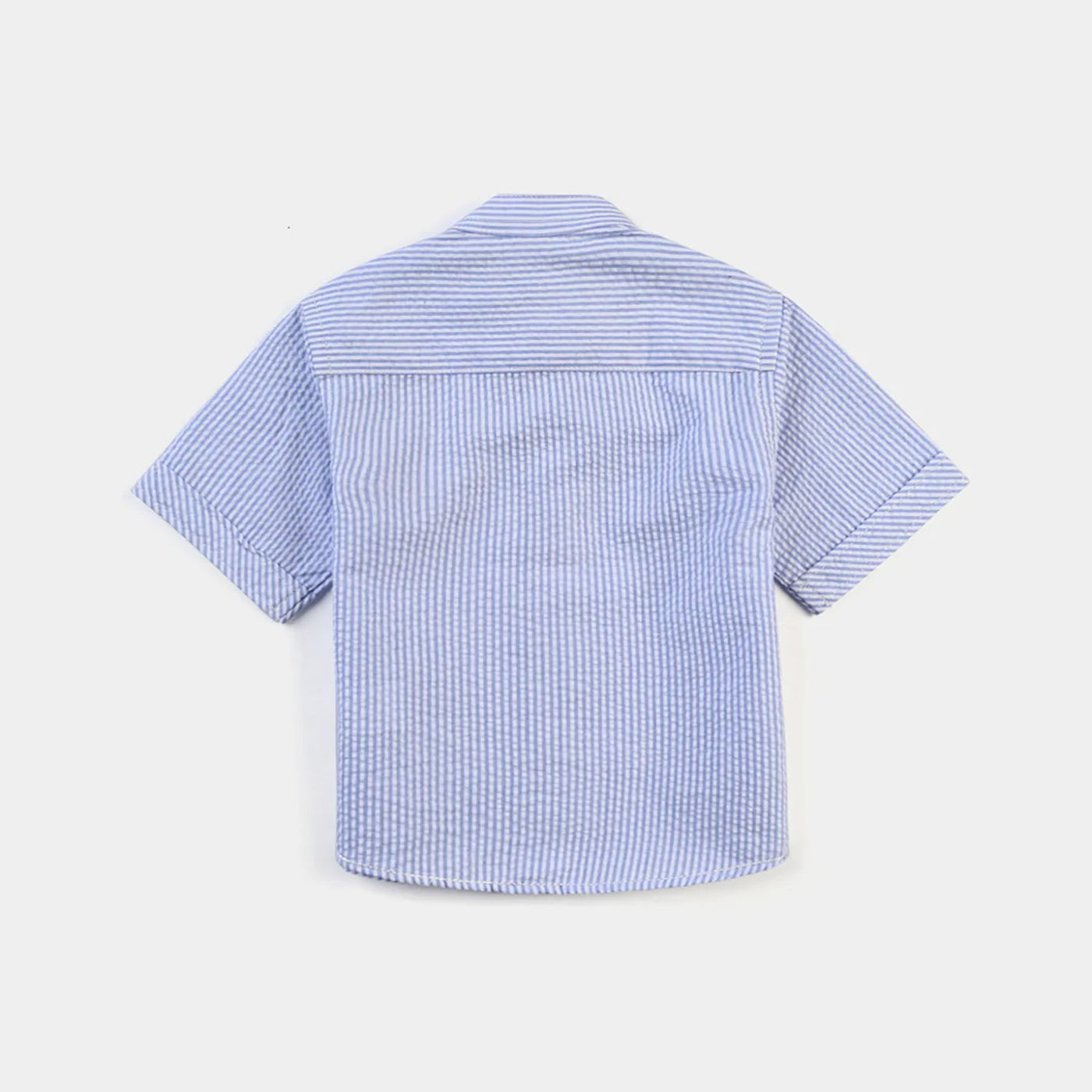 Infant Boys Yarn Dyed Basic Casual Shirt (Pin Stripe )-L.Blue