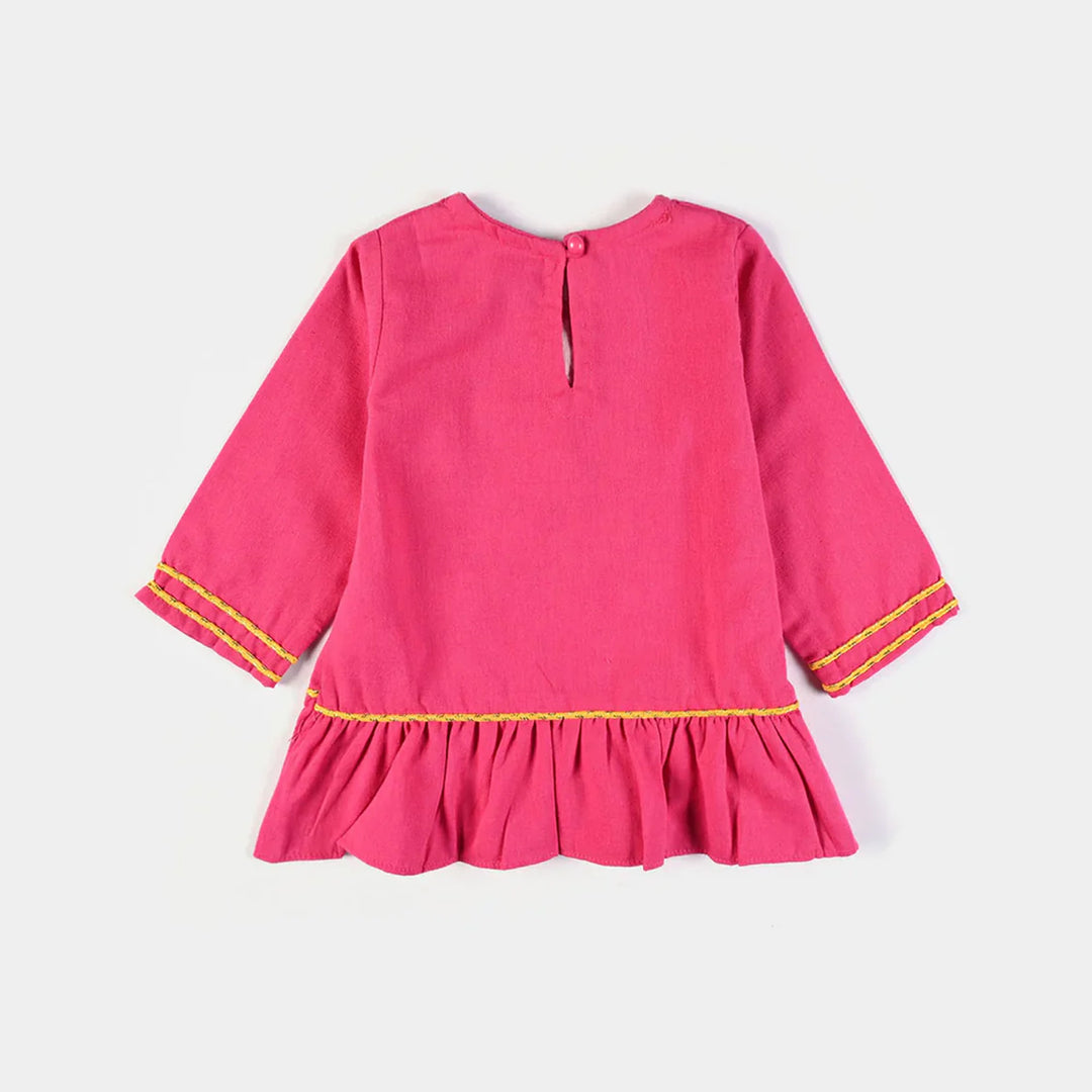 Infant Girls CVC EMB Kurti My Doll-Bright Pink