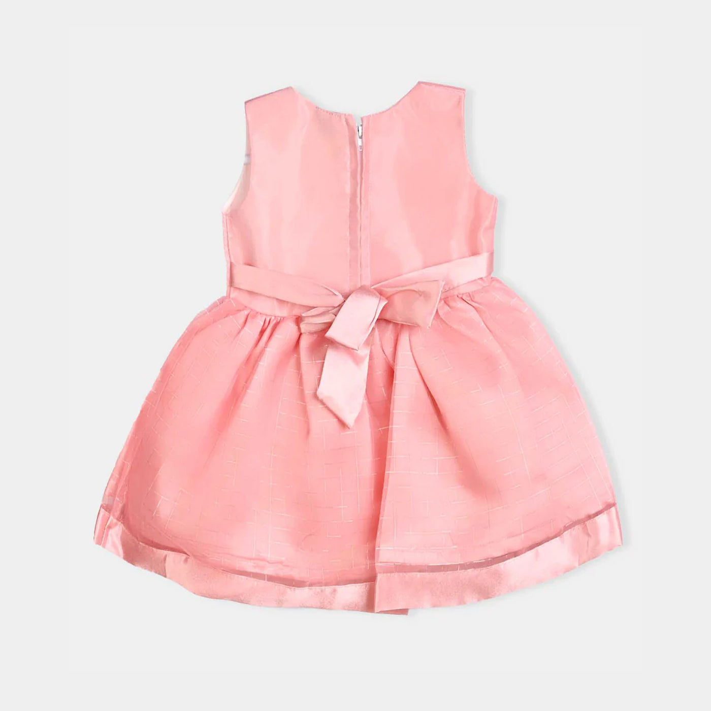 Infant Girls Poly Satin Fancy Frock Little Girl-Pink