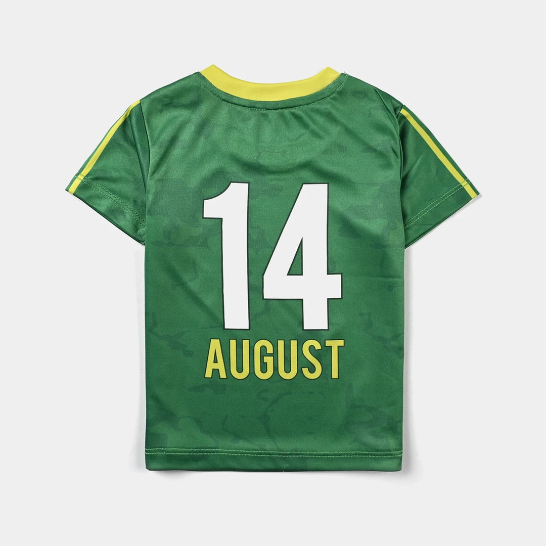 Infant Boys Poly Cotton Jersey T-Shirt Pakistan Zindabad-Fern Green