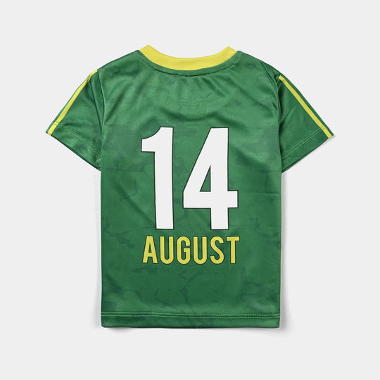 Infant Boys Poly Cotton Jersey T-Shirt Pakistan Zindabad-Fern Green