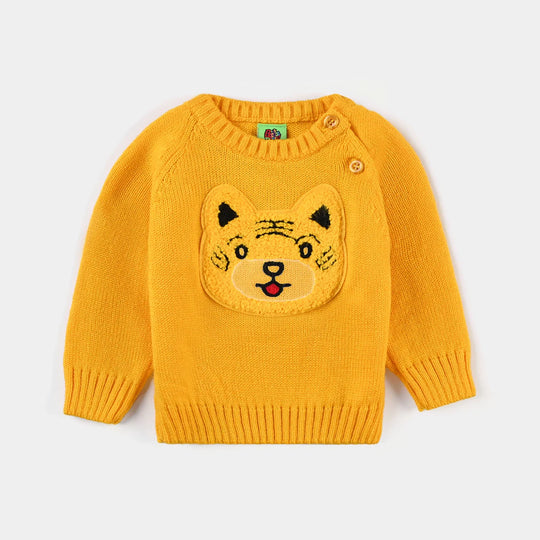 Infant Boys Acrylic Sweater Little Tiger-Bright Yellow