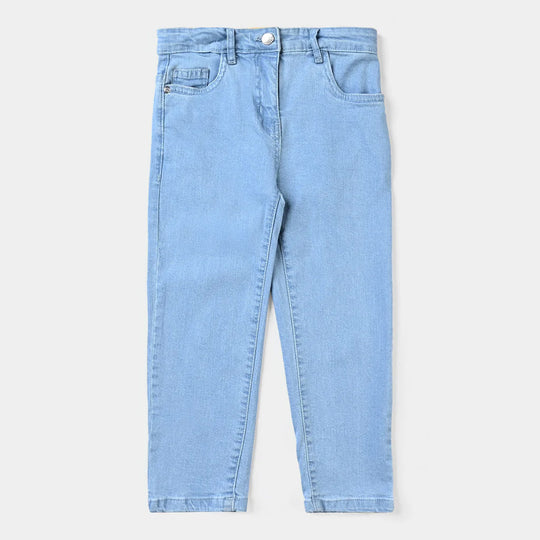 Girls Denim Stretch Pant Basic-Ice Blue