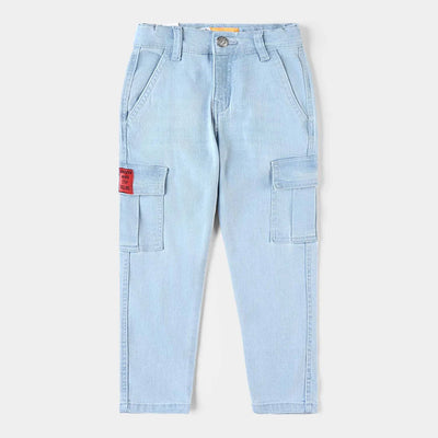 Boys Denim Stretch Pant Keep Rolling-Ice Blue