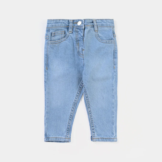 Infant Girls Denim Stretch Denim Pant Basic-Ice Blue