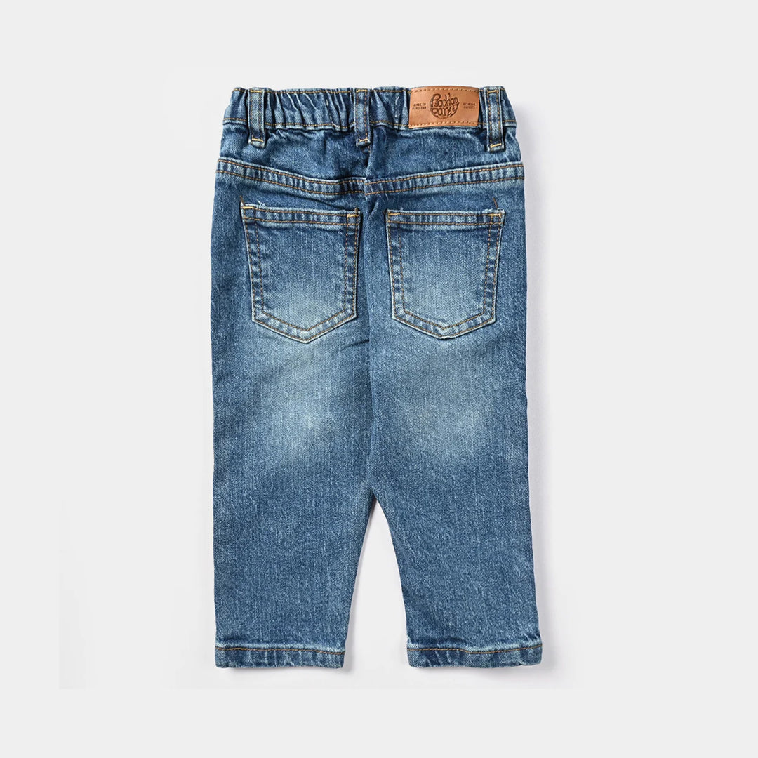 Infant Boys Denim Stretch Denim Pant Bear-LIGHT BLUE