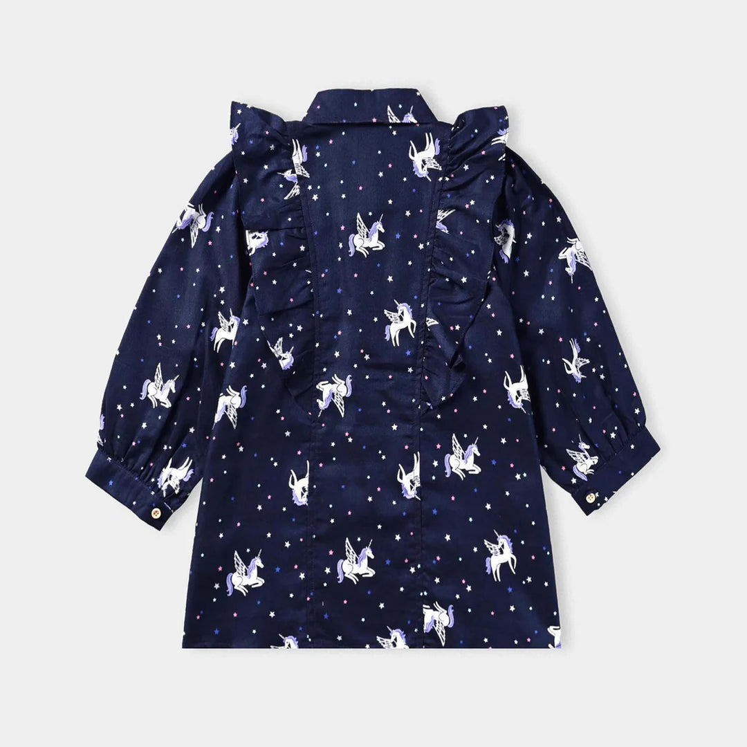 Girls Poly Cotton Casual Top Teaberries-Navy Blue