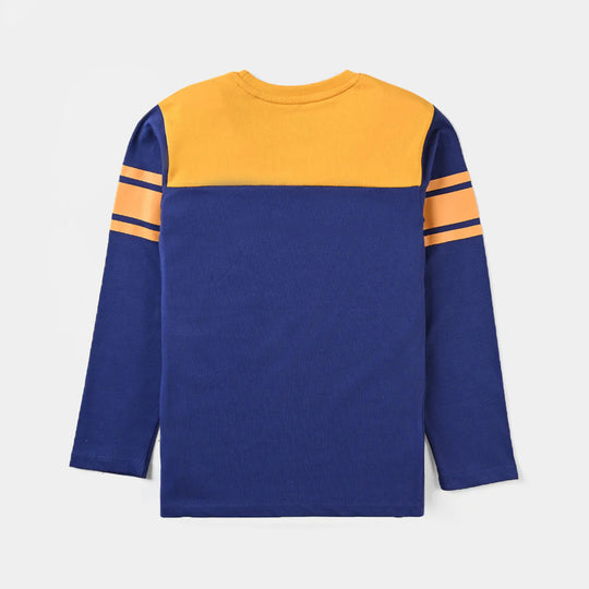 Boys Cotton Jersey T-Shirt F/S Eight-Navy Blue