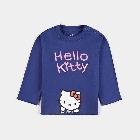 Infant Girls Cotton Jersey T-Shirt Character-Navy Blue