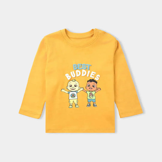 Infant Boys Cotton Jersey Round Neck T-Shirt Best Buddies-Artisan Gold