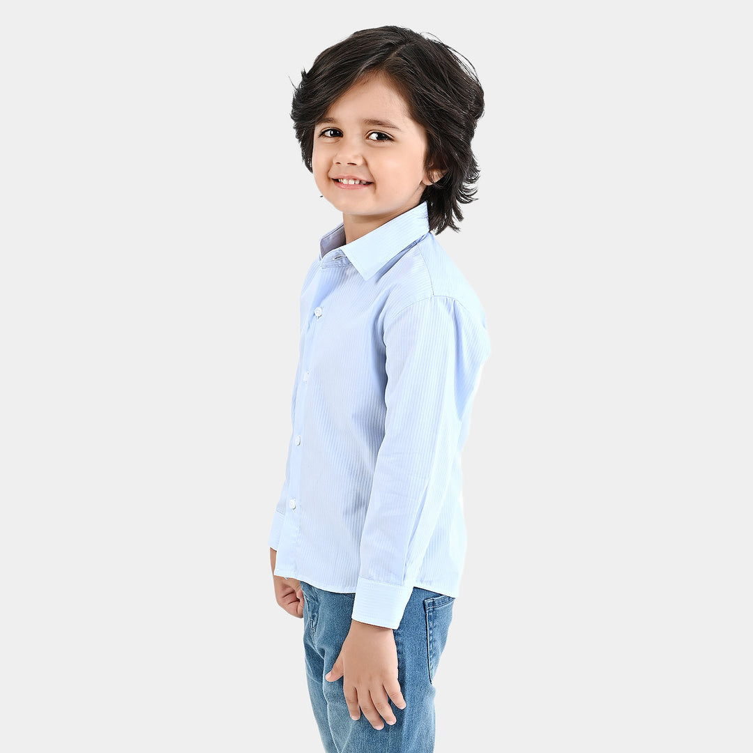 Boys Oxford Full Sleeves Formal Shirt-L/BLUE