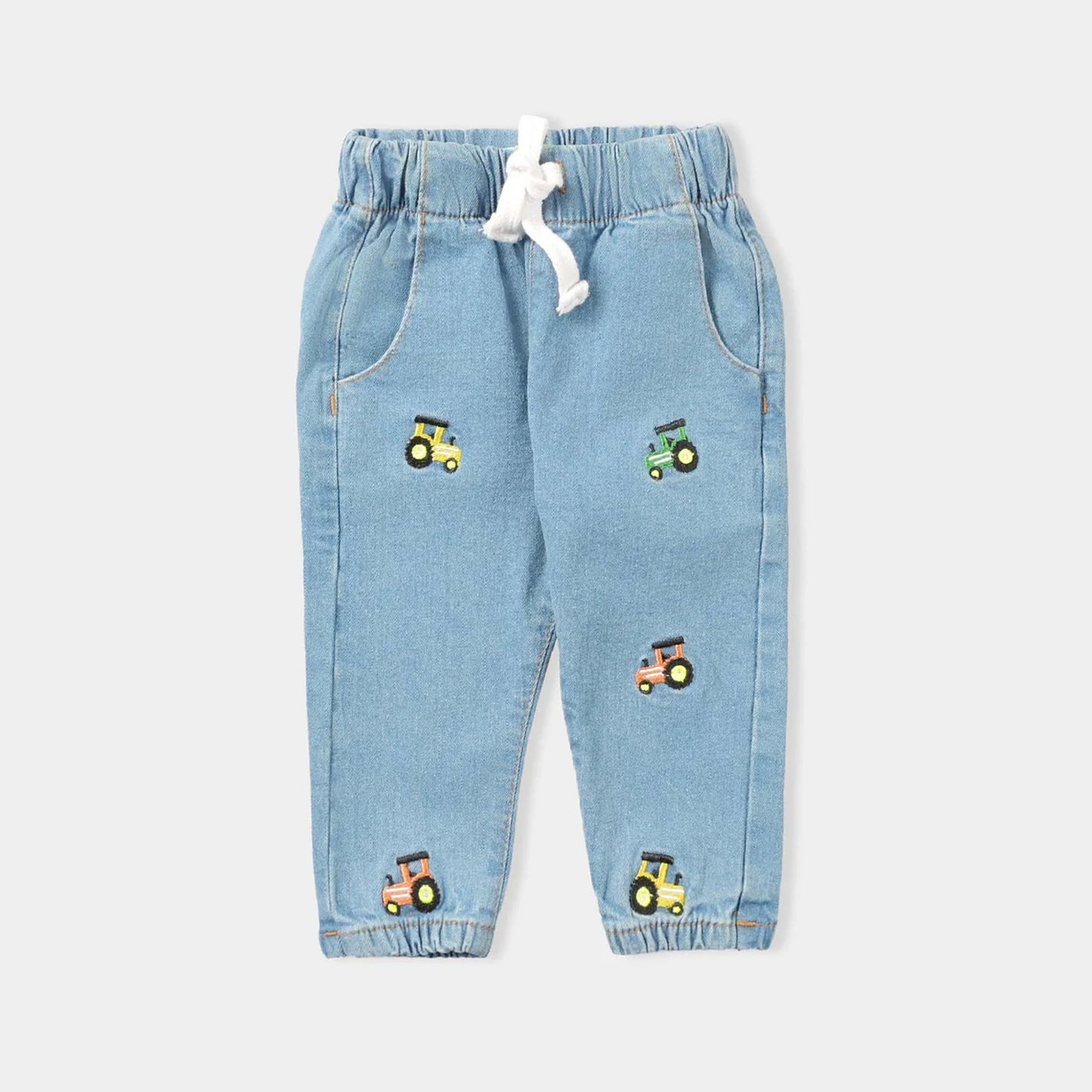 Infant Boys Denim Stretch Denim Pant Truck-Mid Blue