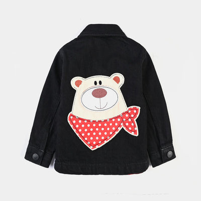 Infant Boys Denim rigid Woven Jacket Smart Bear-BLACK