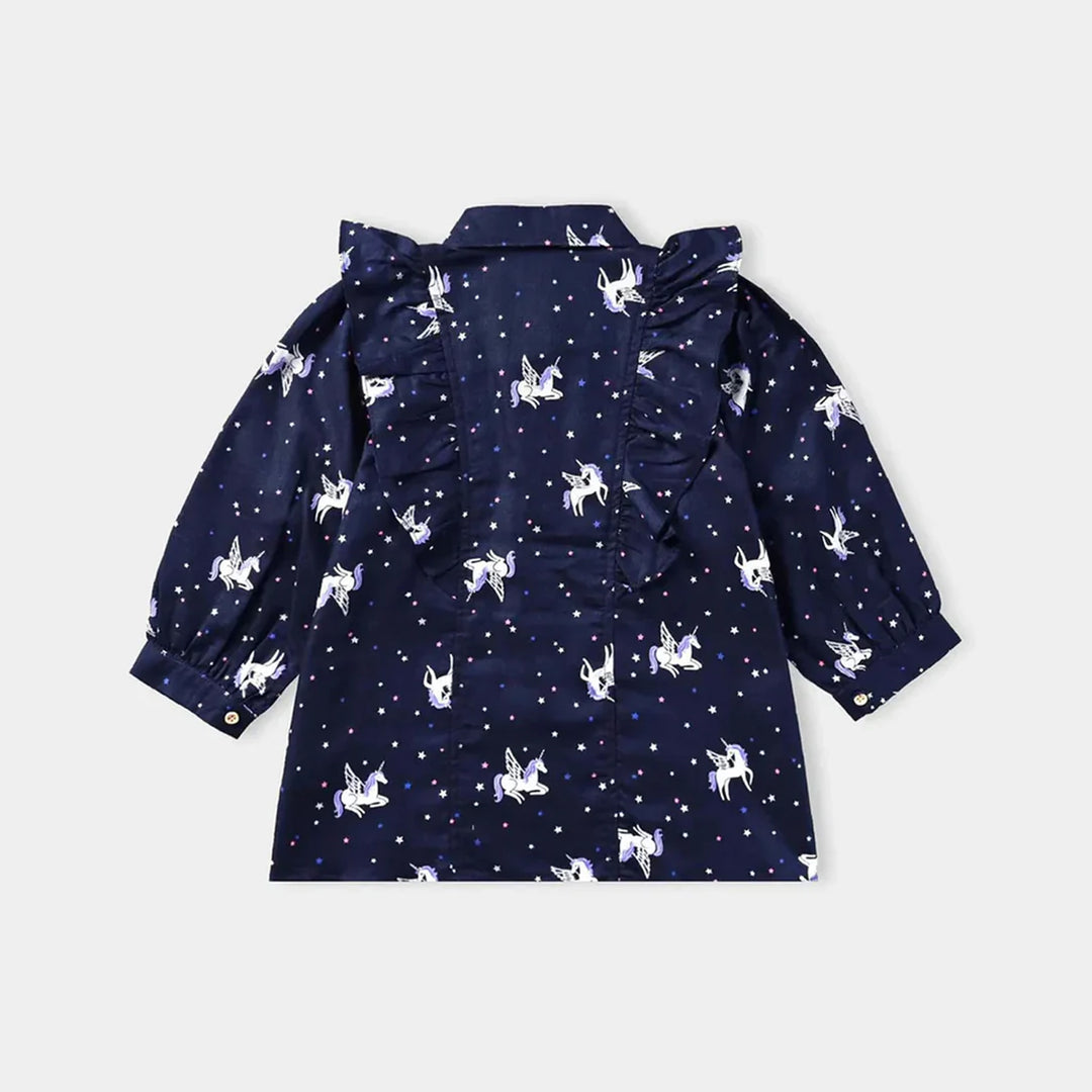 Infant Girls Poly Cotton Casual Top Teaberries-Navy Blue