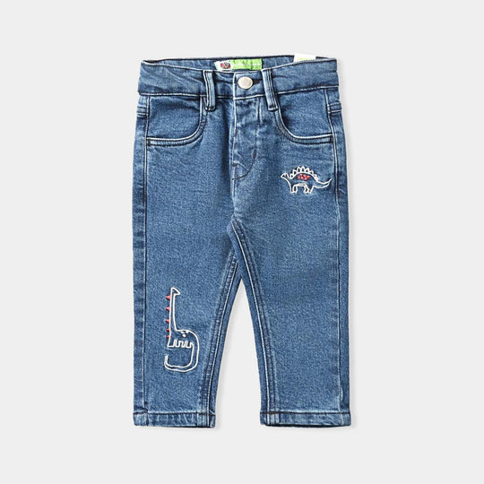 Infant Boys Denim Stretch Denim Pant Dino-Mid Blue