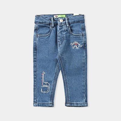 Infant Boys Denim Stretch Denim Pant Dino-Mid Blue