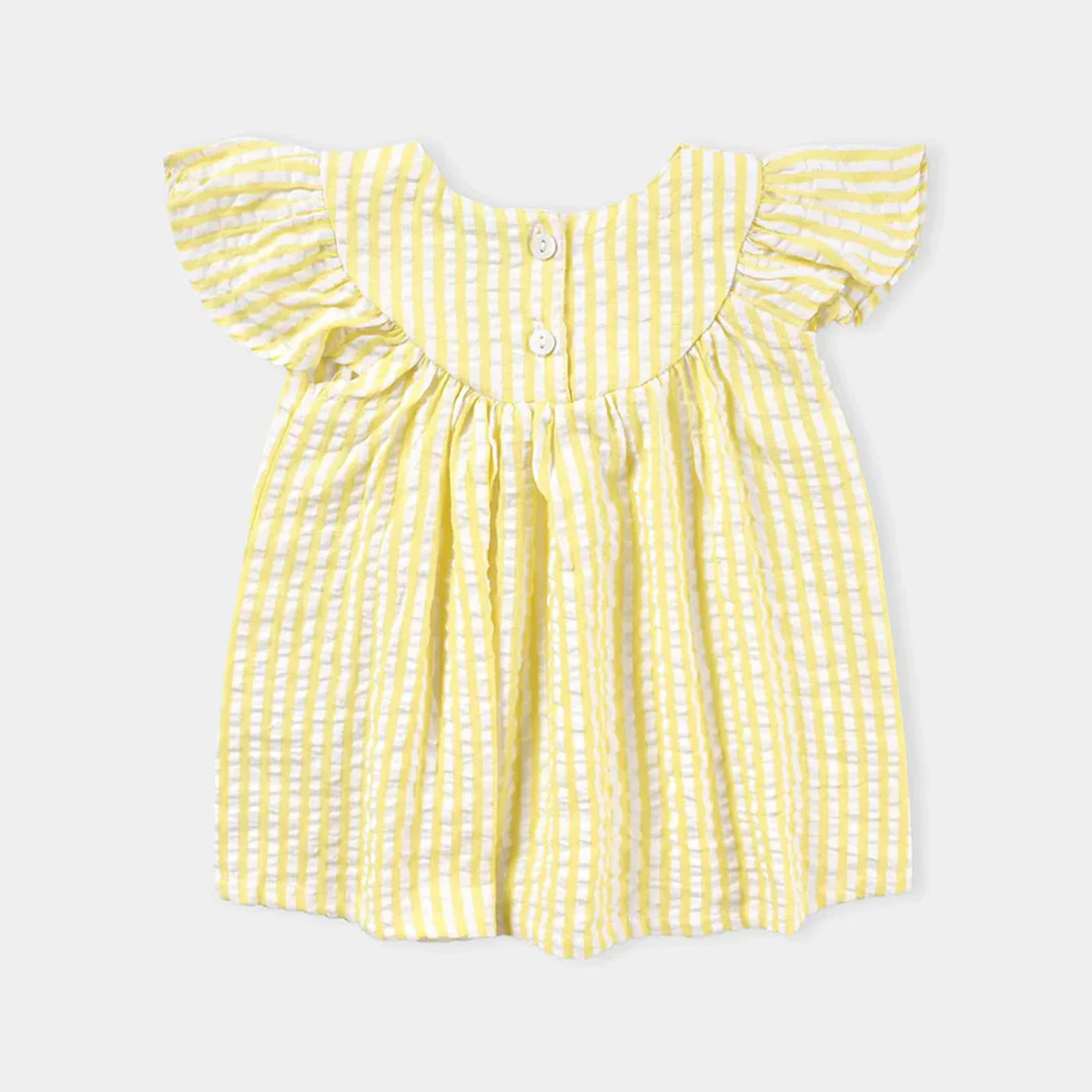 Infant Girls PC Casual Frock Caroyan Stripe-Yellow