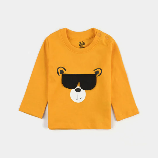 Infant Boys Cotton Jersey T-Shirt Bear-Citrus