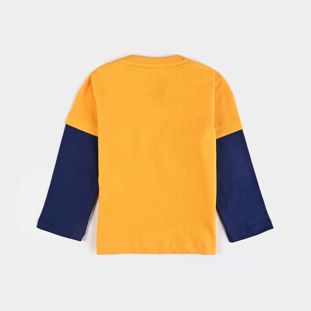 Infant Boys Cotton Jersey Round Neck T-Shirt-Citrus