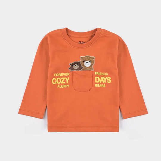 Infant Boys Cotton Jersey T-Shirt Forever Friend-Orange