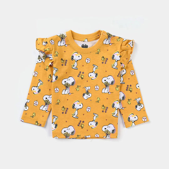 Infant Girls Cotton Jersey T-Shirt-Artisan Gold