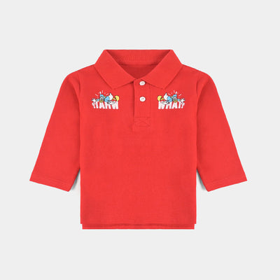 Infant Boys Cotton PK Polo What-HR.Red