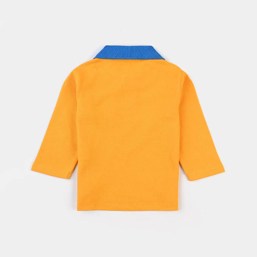 Infant Boys Cotton PK Polo Crocodile-Citrus