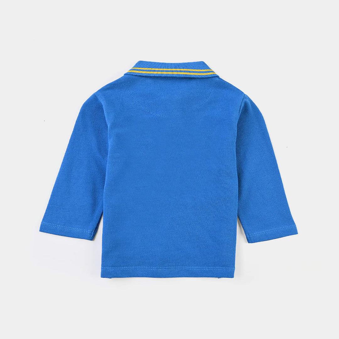 Infant Boys Cotton PK Polo Believe In Yourself-Blue