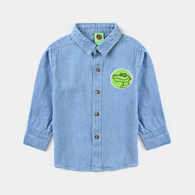 Infant Boys Denim rigid Denim Shirt Alligator-LT.Blue