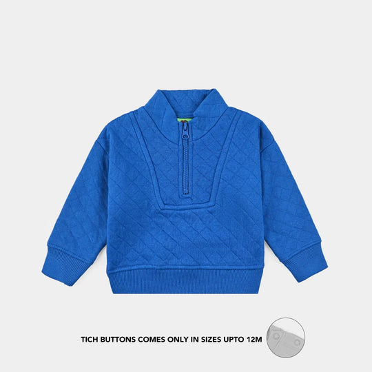 Infant Boys Quilted Suit (Velour) - Imperial Blue