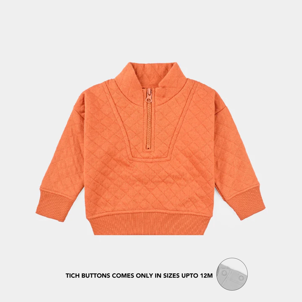 Infant Boys Quilted Suit (Apricot Velour) - Orange
