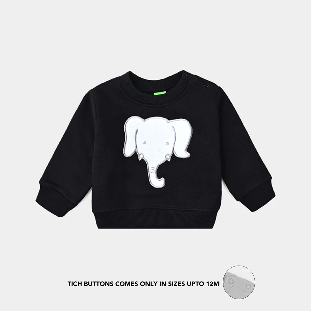 Infant Boys Fleece Knitted Suit Elephant-Jet.Black