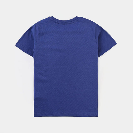 Boys Cotton Jersey T-Shirt H/S-Navy Blue