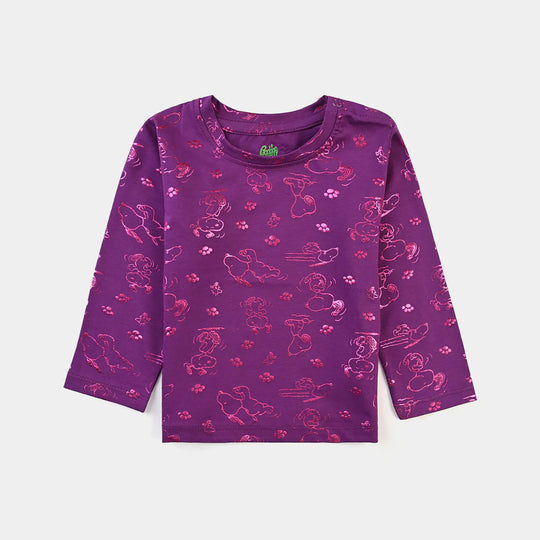 Infant Girls Lycra Jersey T-Shirt-Purple