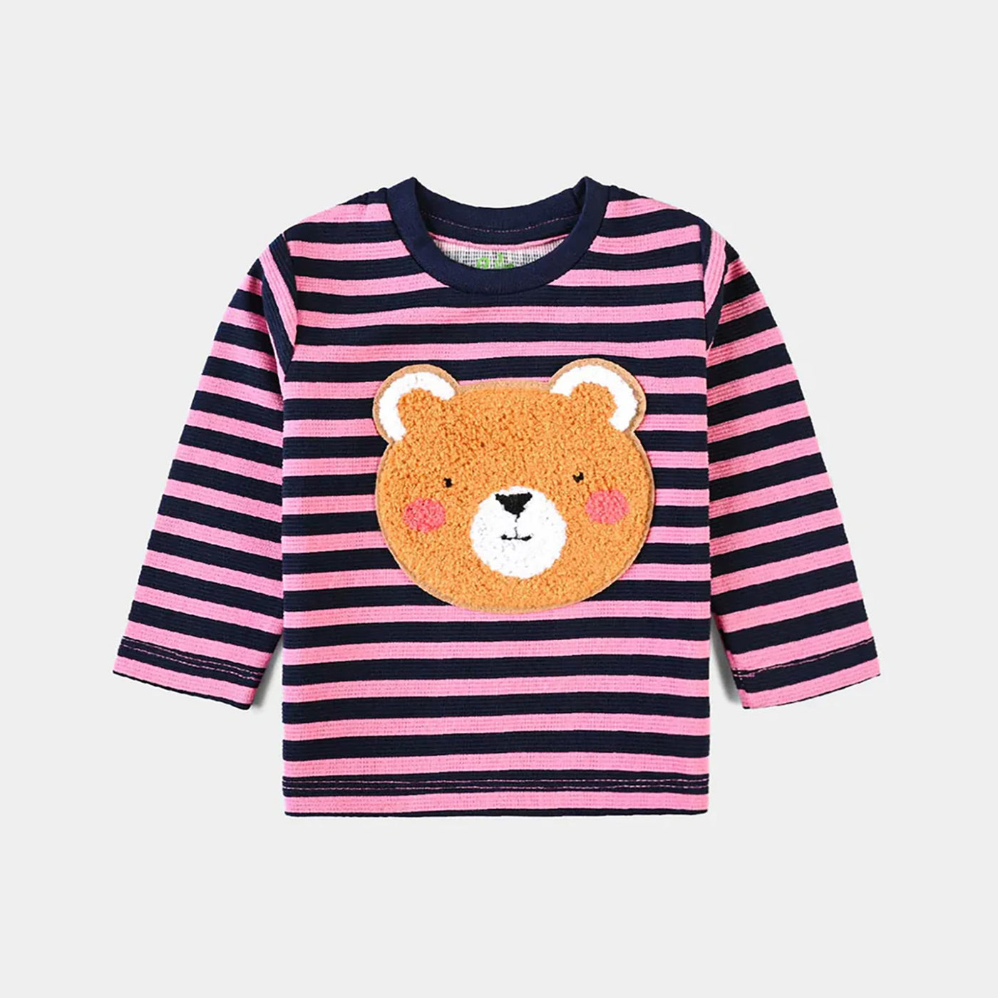 Infant Girls Cotton Jersey T-Shirt Bear-Pink