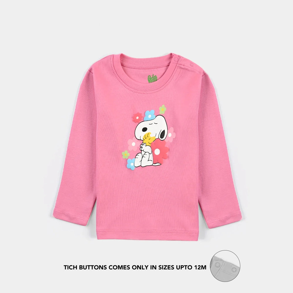 Infant Girls Cotton Interlock Knitted Suit -Sachet Pink
