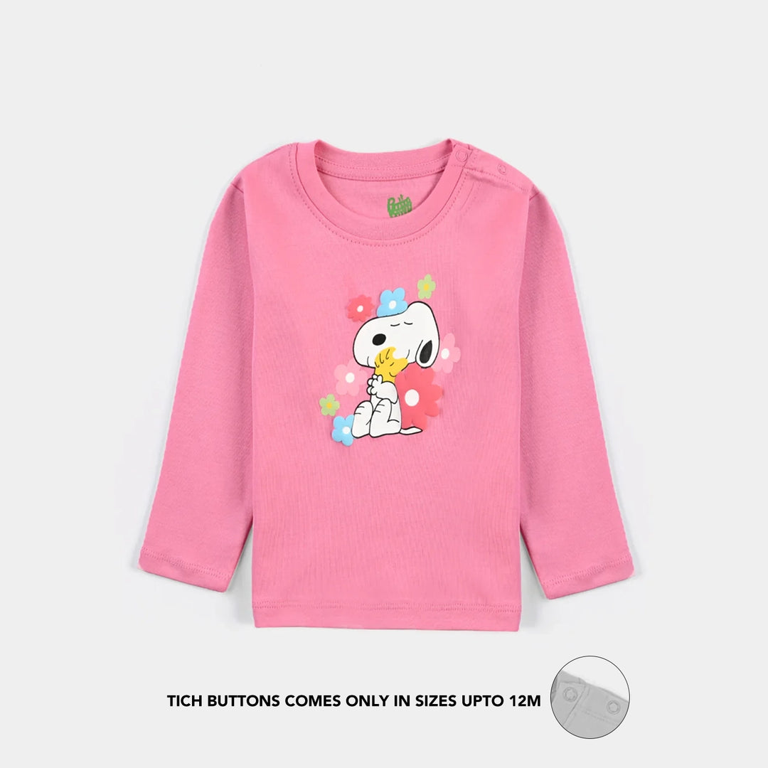Infant Girls Cotton Interlock Knitted Suit -Sachet Pink