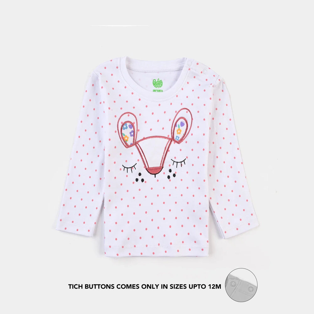 Infant Girls Cotton Interlock Knitted Suit Polka Dots-Shell Pink