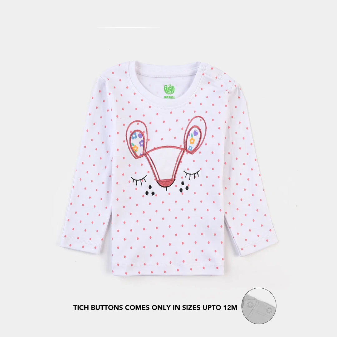 Infant Girls Cotton Interlock Knitted Suit Polka Dots-Shell Pink
