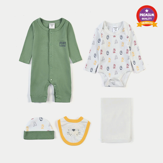 Infant Boys Cotton Interlock Set 5 Pcs