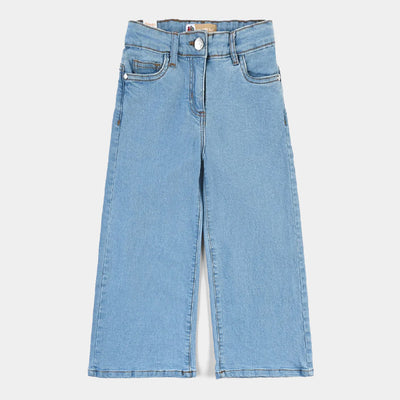 Girls Denim Stretch Pant Basic Culotte-LIGHT BLUE