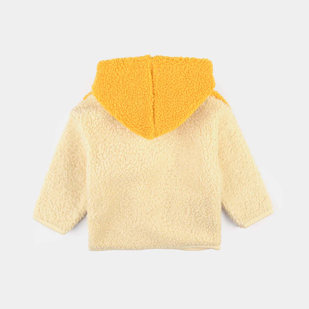 Infant Boys Fleece Knitted Jacket-Lemon